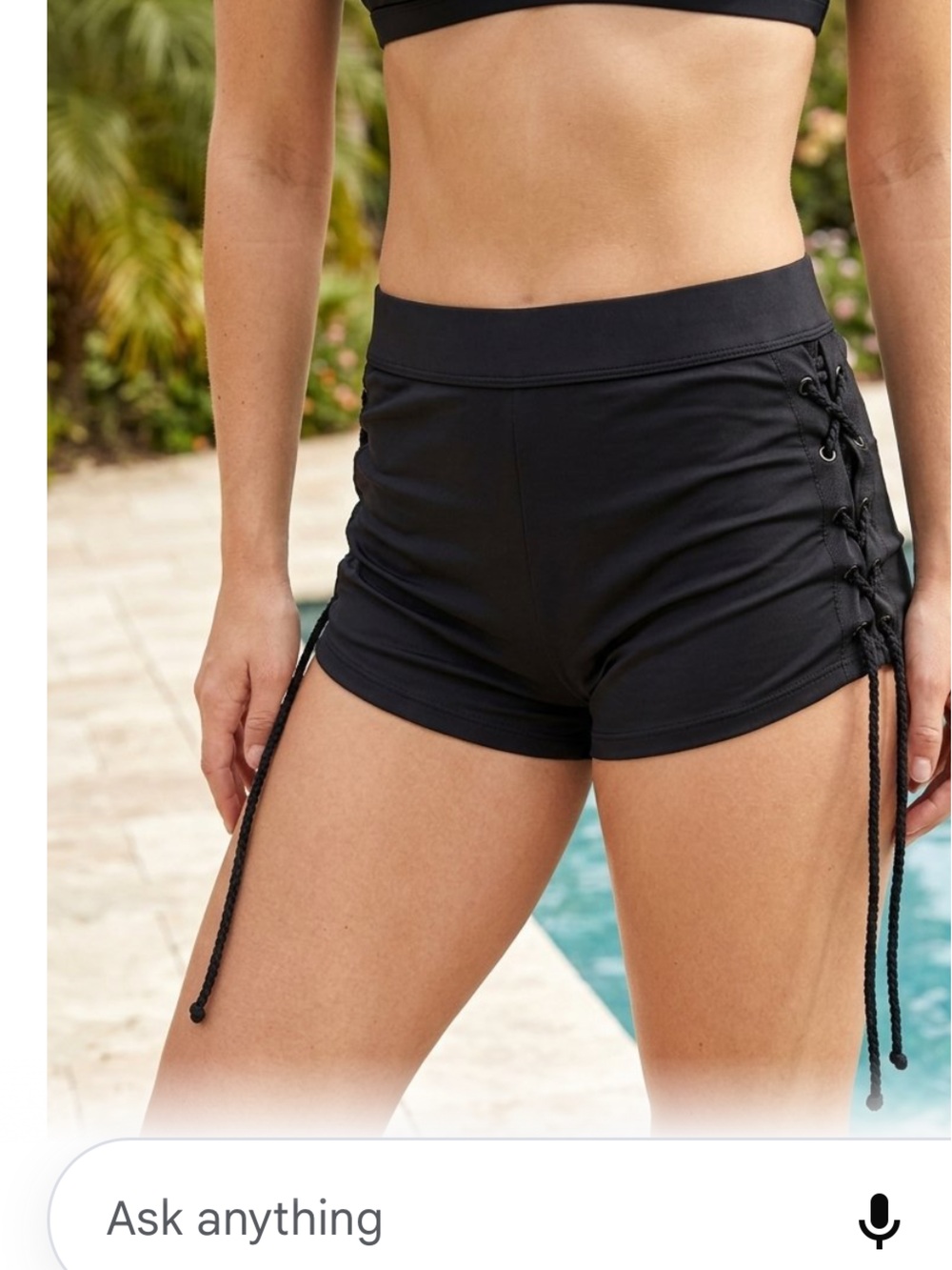 Forever 21 Black One-Piece Swim with Side Lace-Up Detail